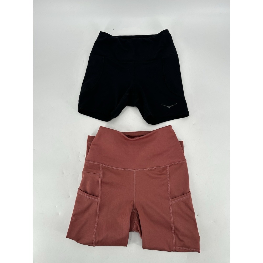 LOT OF 2 PATAGONIA & HOKA CAPRI LEGGING & SHORT WOMEN'S SIZE XS‎ BLACK/PINK